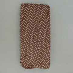 Latte Brown Stripe Chanderi Print Fabric
