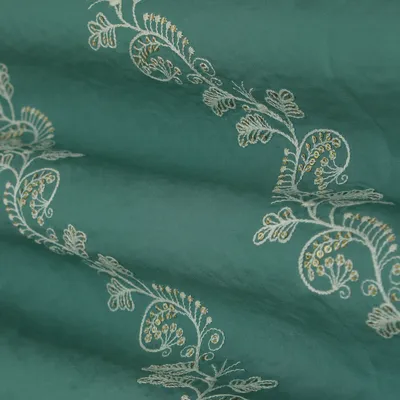 Sea Green Modal Cotton Embroidery Fabric