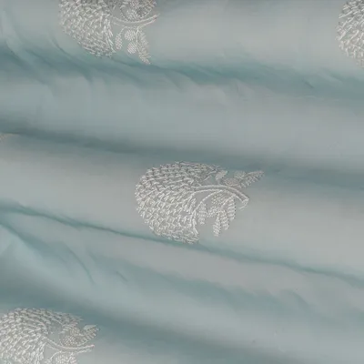 Sea Green Organza Embroidery