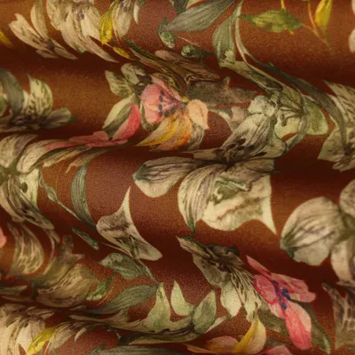 Multi-colored Georgette Tissue Print Fabric
