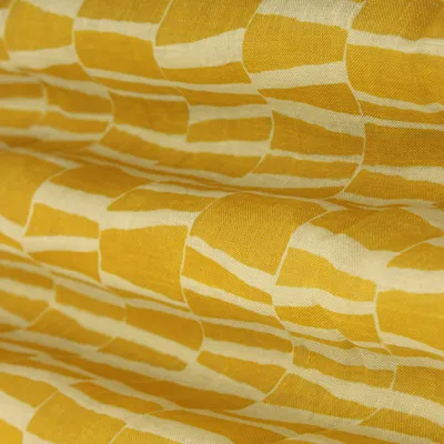 Mustard Linen Print Fabric