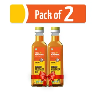 Organic Mustard Oil 1 Ltr (Pack of 2)