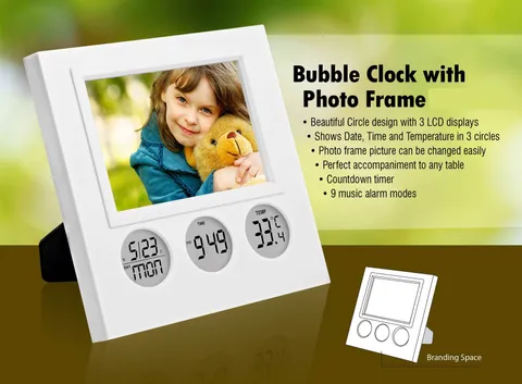 Bubble Clock With Photo Frame