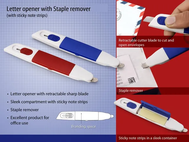 Letter Opener With Staple Remover And Sticky Note Strips