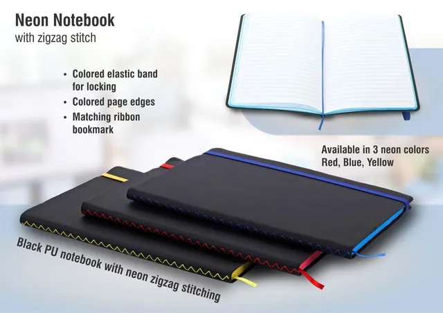 Neon Notebook With Zigzag Stitch