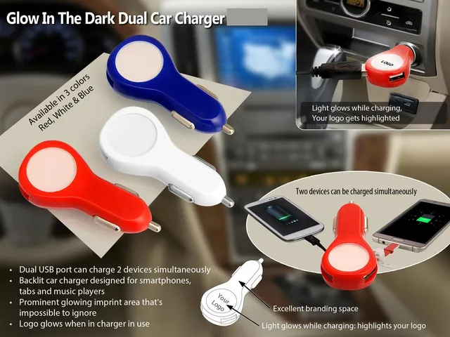 Glow In The Dark Dual Car Charger