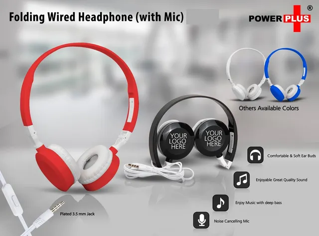 Folding Wired Headphone Set (With Mic)