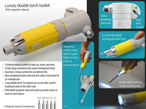 Luxury Double Torch Toolkit With Magnetic Antenna