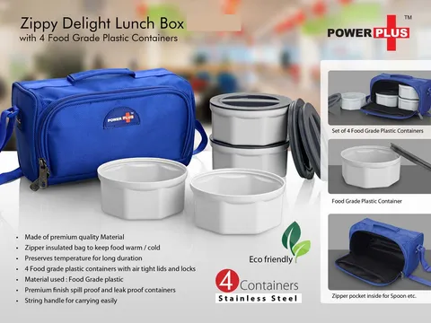 Zippy Delight: 4 Container Lunch Box (Plastic Containers)
