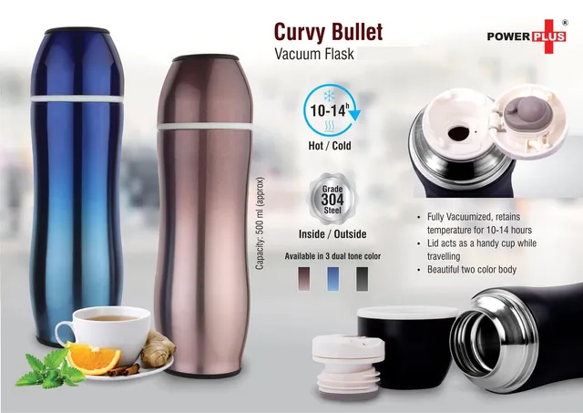 Curvy Bullet Vacuum Flask (500 Ml Approx)