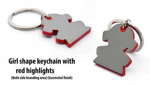Girl Shape Keychain With Highlights