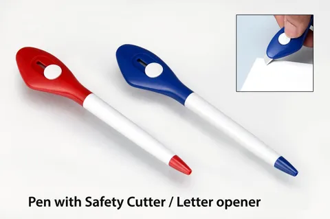 Pen With Safety Cutter / Letter Opener