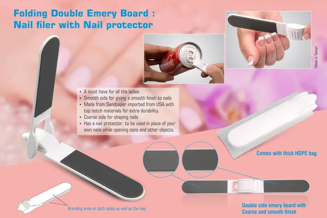 Folding Double Emery Board : Nail filer with Nail protector
