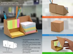 Folding Paper Cube (With Memopad And Tumbler)