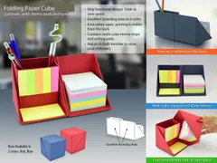 Folding Paper Cube In Color (With Memopad And Tumbler)