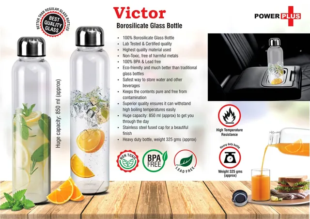 Victor: Borosilicate glass bottle (850 ml approx