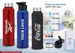 Straight Steel Bottle Colored | Capacity 750ml Approx