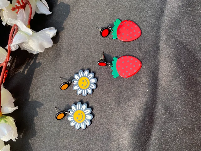 Sunflower and Strawberry Earrings