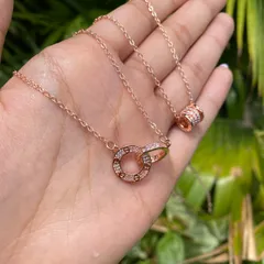 Stainless Steel Circle Rose-gold Necklace