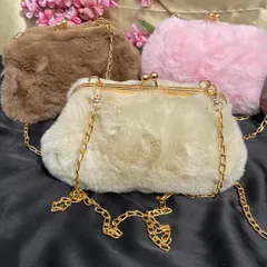 Fluffy Faux Fur Clutch Handbag with Sling