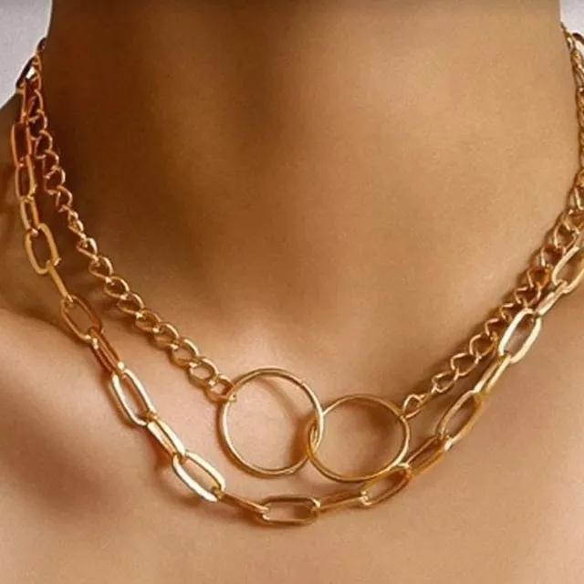 Double Ring Layered Necklace