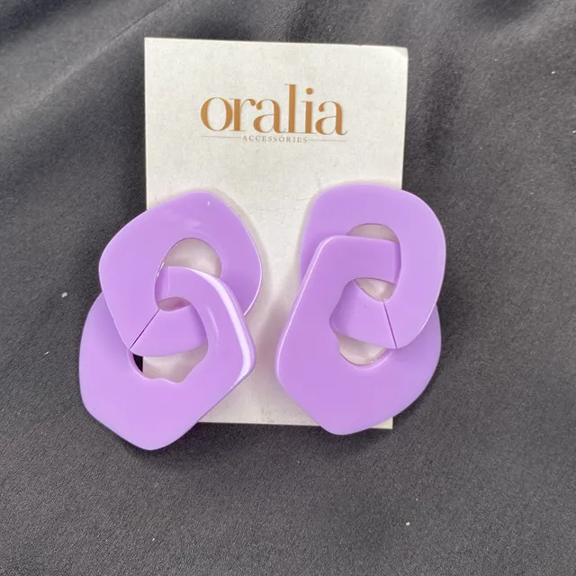 Short Linked Lavender Earrings