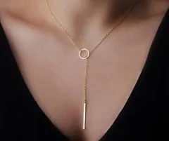 Minimal Bar and Loop Necklace (Silver/Golden)