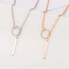 Minimal Bar and Loop Necklace (Silver/Golden)