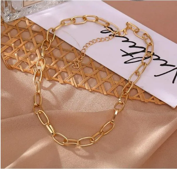 Golden Plain Paperclip Chain