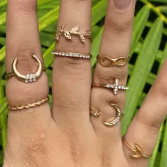 Moon Set of 9 rings