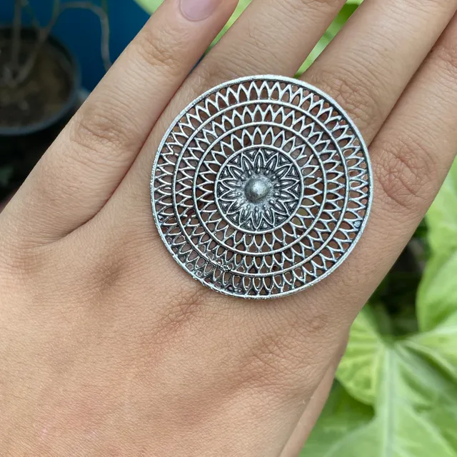 Adjustable Oxidised Indian Ring (2)