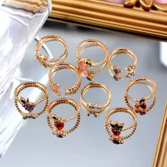 Golden Fruity Crystal Rings ( ₹44 each )