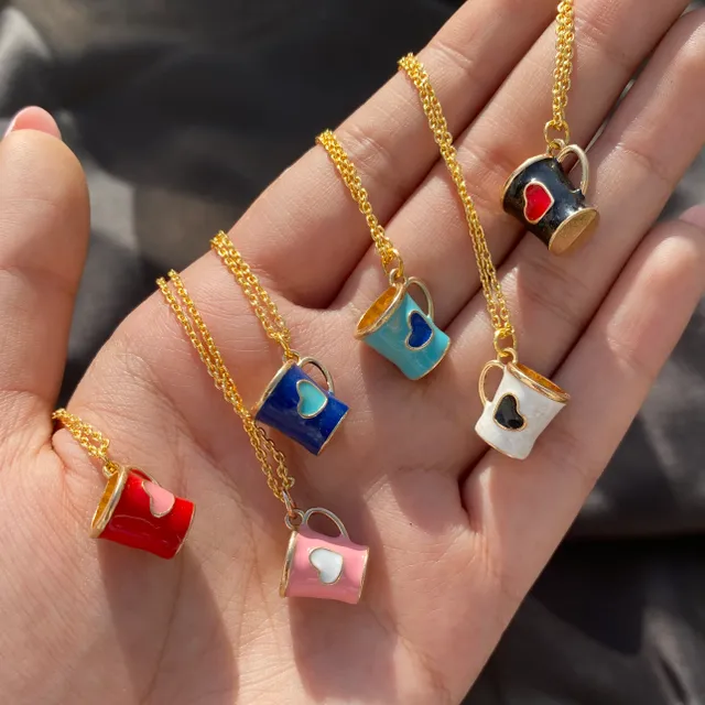 3D Cute Cup Necklace | Waterproof Chain | Perfect for Daily Wear