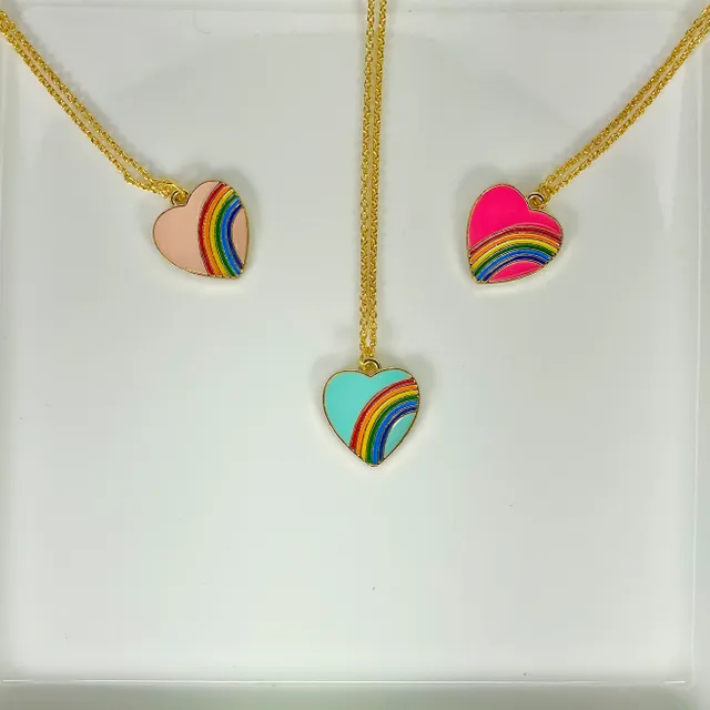 LGBTQ Rainbow Heart Necklace | Waterproof Chain | Perfect for Dailywear