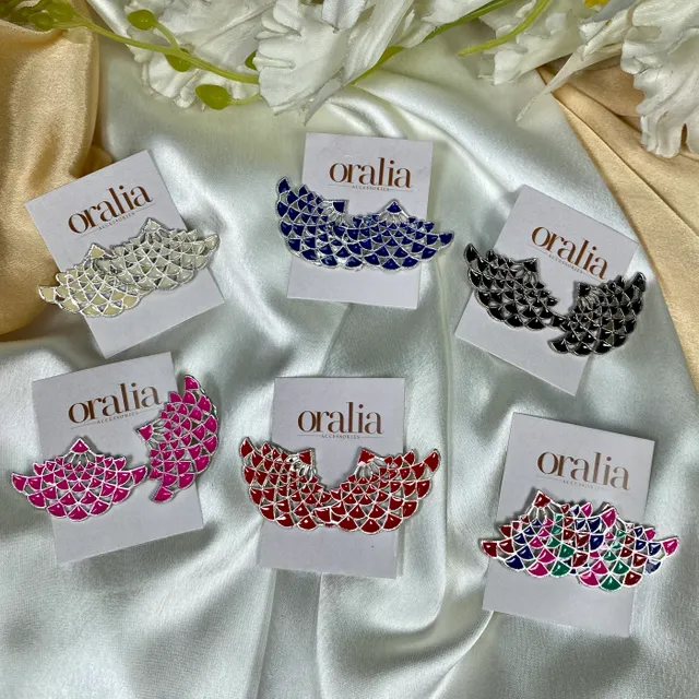 Colourful Peacock Studs
