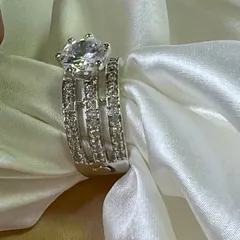 Broad American Diamond Adjustable Ring - 3
