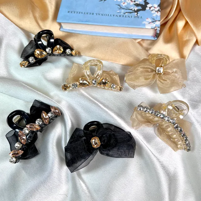 Premium Double Sided Bow Hair Clutch