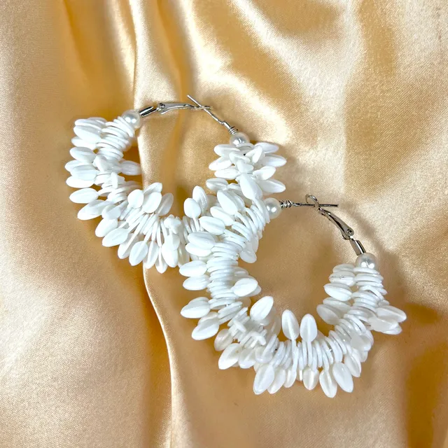 Scented Gajra Hoops - White