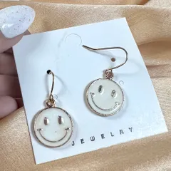 Smiley Charm Drop Earrings