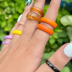 Funky Colourful Resin Rings - Multicolour