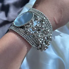 Broad Ghunghroo Bracelet with Mirror