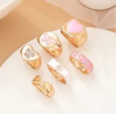 Premium Y2K Pink Rings