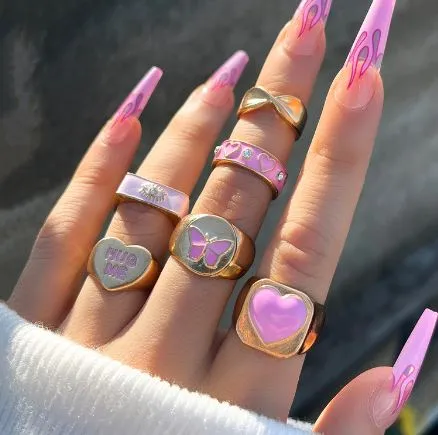 Premium Y2K Pink Rings