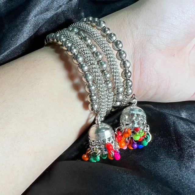 Oxidised Multicolour Ghungroo Bracelet
