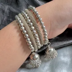 Oxidised Silver Ghungroo Bracelet