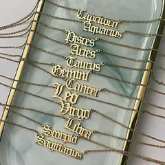 High Quality Golden Zodiac Written Necklace