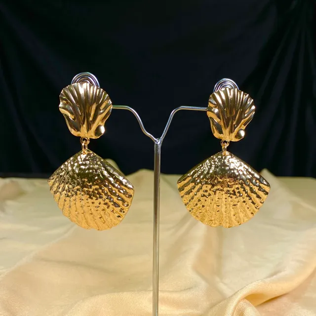 Korean Golden Shell Earrings