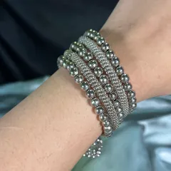 Oxidised Layered Bracelet with Hanging