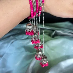 Colourful Beaded Bracelet Layered with Long Hangings