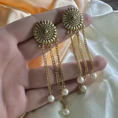 Golden Pearl Dangling Jhumka